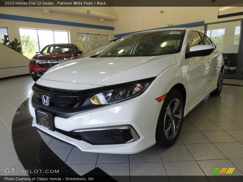 Platinum White Pearl / Black 2020 Honda Civic LX Sedan