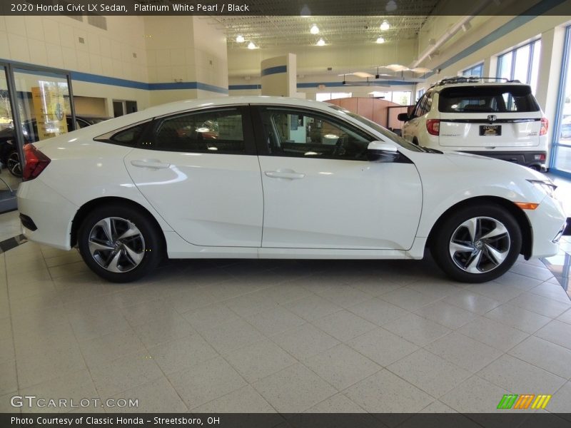 Platinum White Pearl / Black 2020 Honda Civic LX Sedan