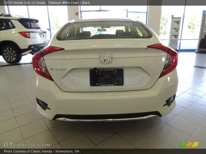 Platinum White Pearl / Black 2020 Honda Civic LX Sedan