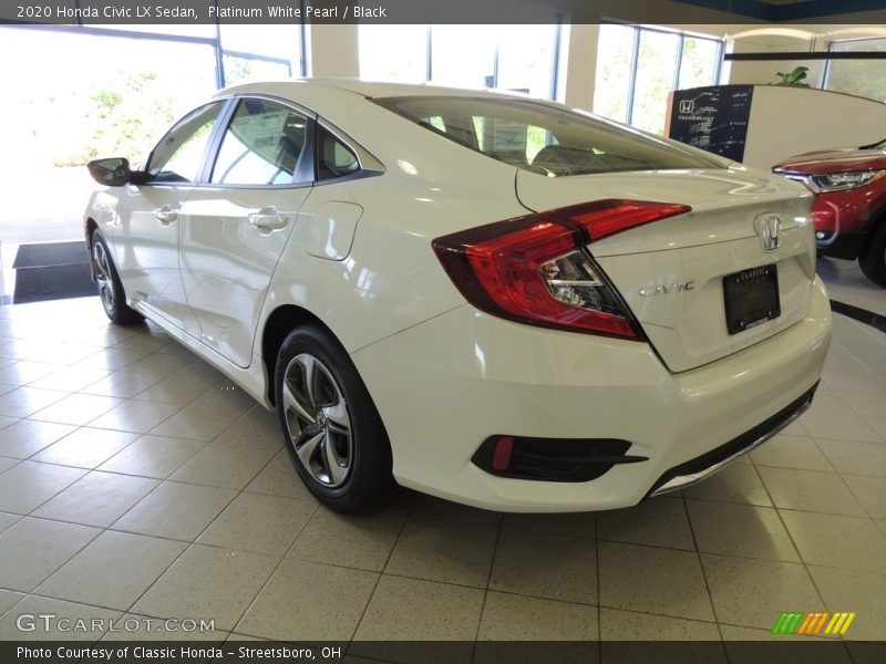 Platinum White Pearl / Black 2020 Honda Civic LX Sedan