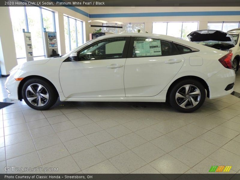 Platinum White Pearl / Black 2020 Honda Civic LX Sedan