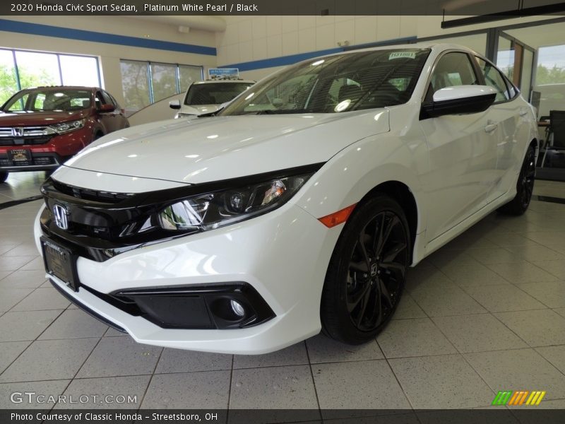 Platinum White Pearl / Black 2020 Honda Civic Sport Sedan