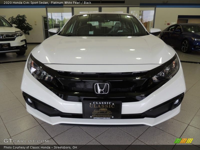 Platinum White Pearl / Black 2020 Honda Civic Sport Sedan