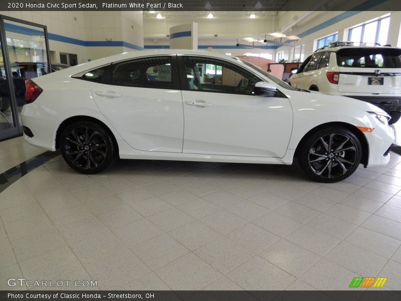 Platinum White Pearl / Black 2020 Honda Civic Sport Sedan