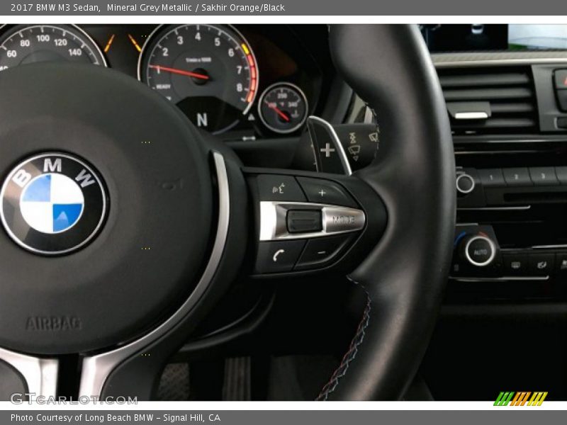 Mineral Grey Metallic / Sakhir Orange/Black 2017 BMW M3 Sedan