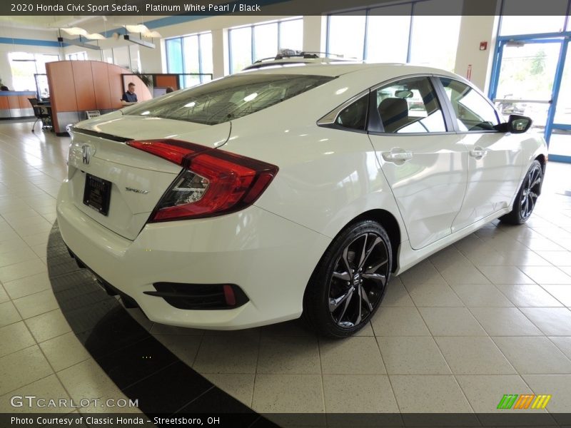 Platinum White Pearl / Black 2020 Honda Civic Sport Sedan