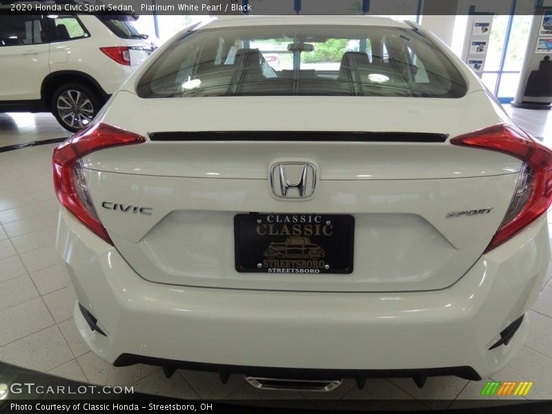 Platinum White Pearl / Black 2020 Honda Civic Sport Sedan