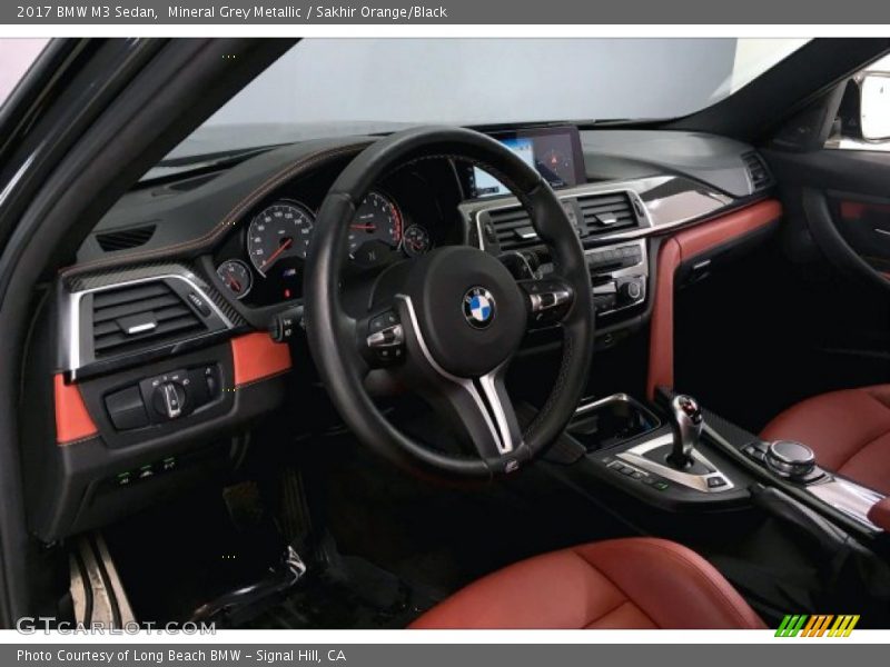 Mineral Grey Metallic / Sakhir Orange/Black 2017 BMW M3 Sedan