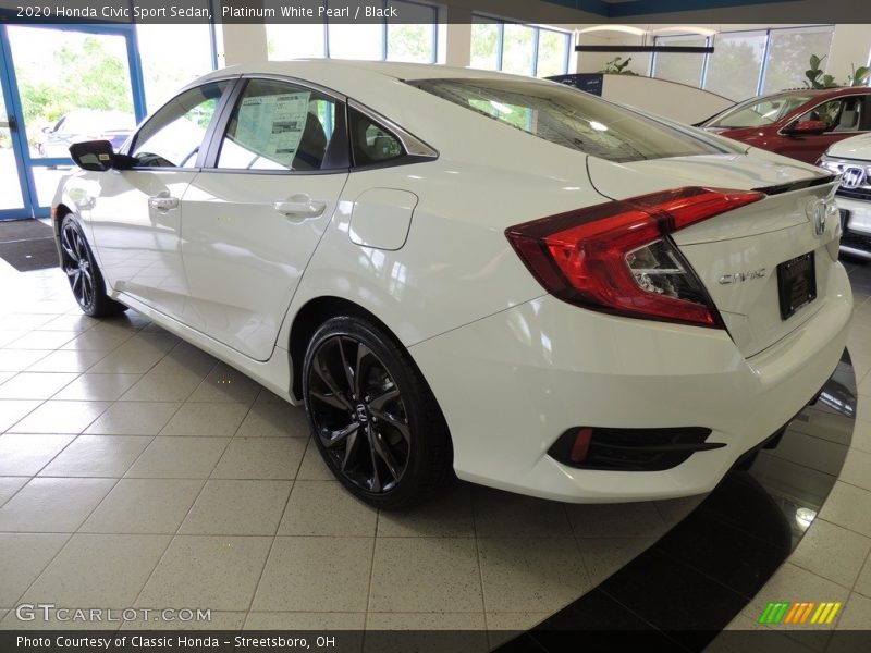 Platinum White Pearl / Black 2020 Honda Civic Sport Sedan