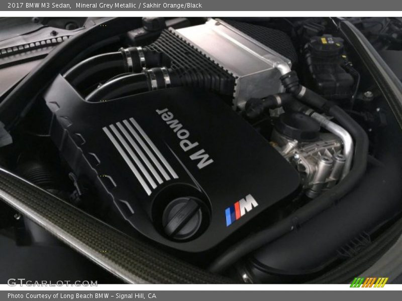 Mineral Grey Metallic / Sakhir Orange/Black 2017 BMW M3 Sedan