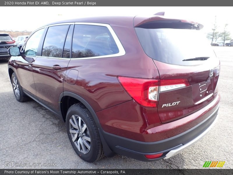 Deep Scarlet Pearl / Beige 2020 Honda Pilot EX AWD