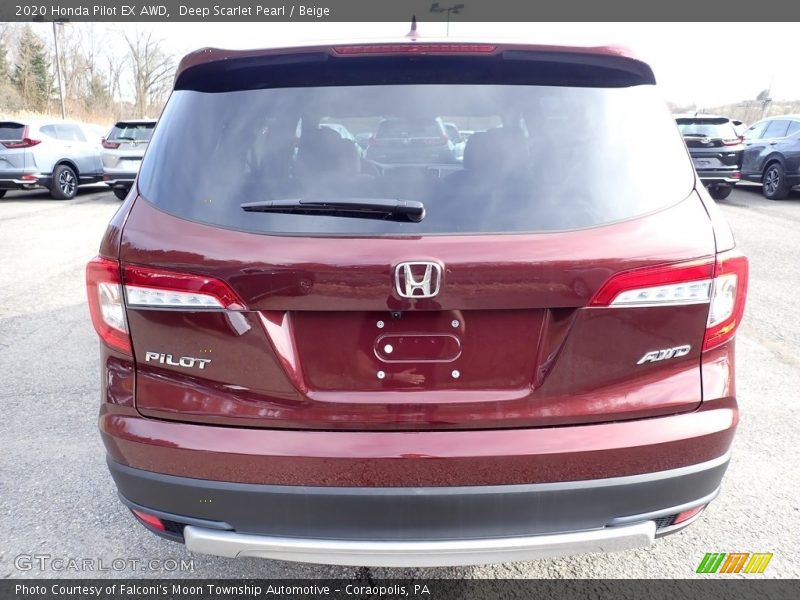 Deep Scarlet Pearl / Beige 2020 Honda Pilot EX AWD