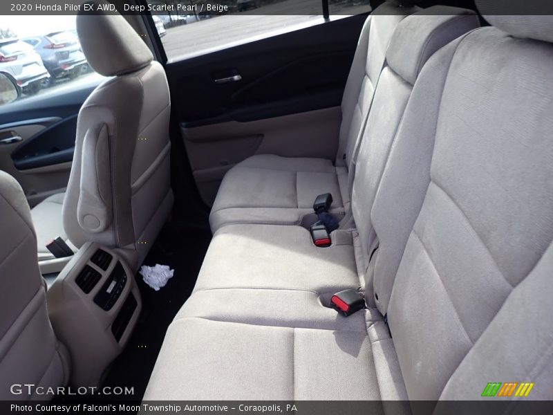 Deep Scarlet Pearl / Beige 2020 Honda Pilot EX AWD