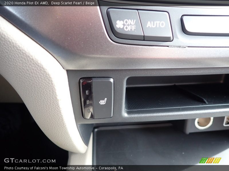 Deep Scarlet Pearl / Beige 2020 Honda Pilot EX AWD