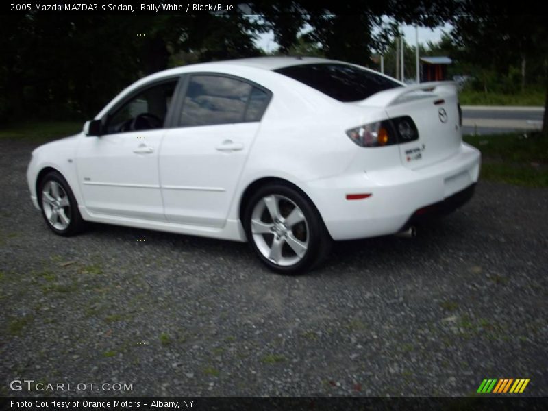 Rally White / Black/Blue 2005 Mazda MAZDA3 s Sedan