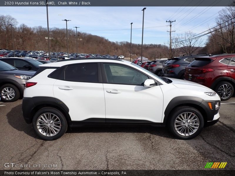 Chalk White / Black 2020 Hyundai Kona SEL AWD