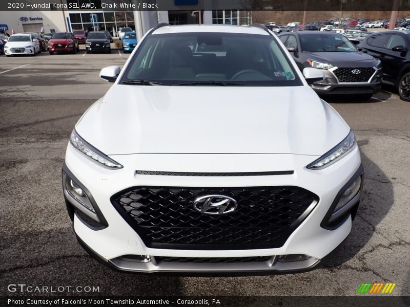 Chalk White / Black 2020 Hyundai Kona SEL AWD