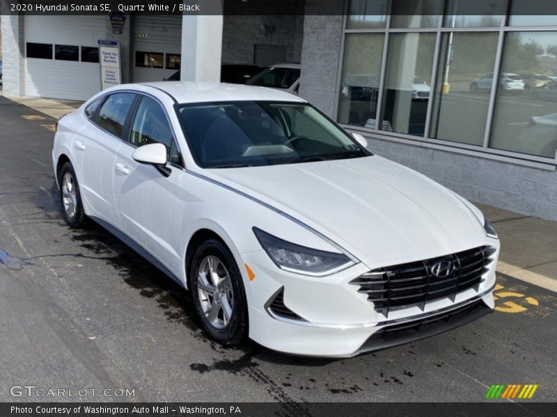 Quartz White / Black 2020 Hyundai Sonata SE