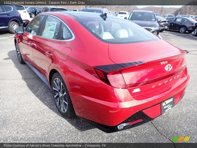 Calypso Red / Dark Gray 2020 Hyundai Sonata Limited