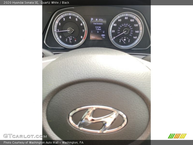 Quartz White / Black 2020 Hyundai Sonata SE