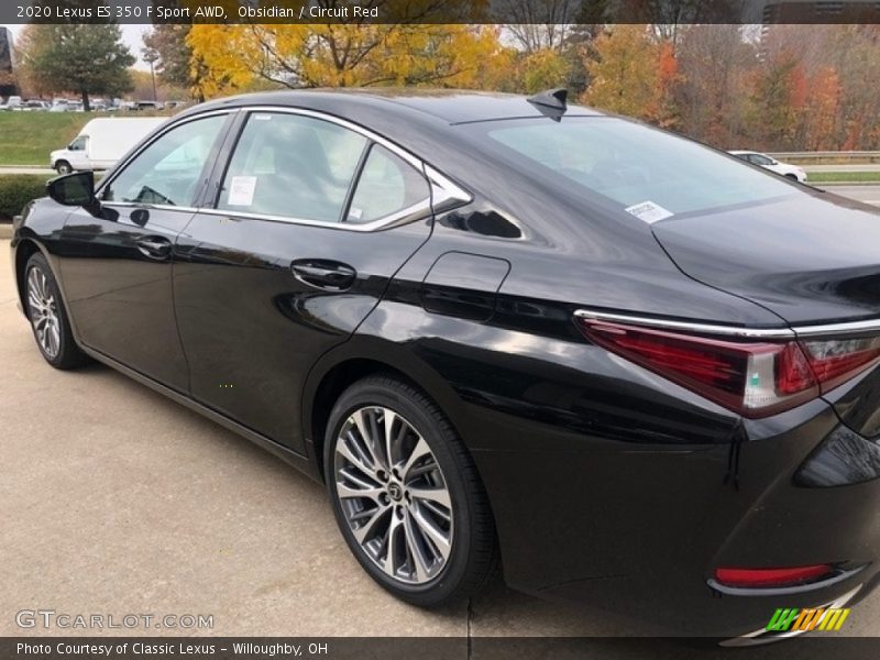 Obsidian / Circuit Red 2020 Lexus ES 350 F Sport AWD
