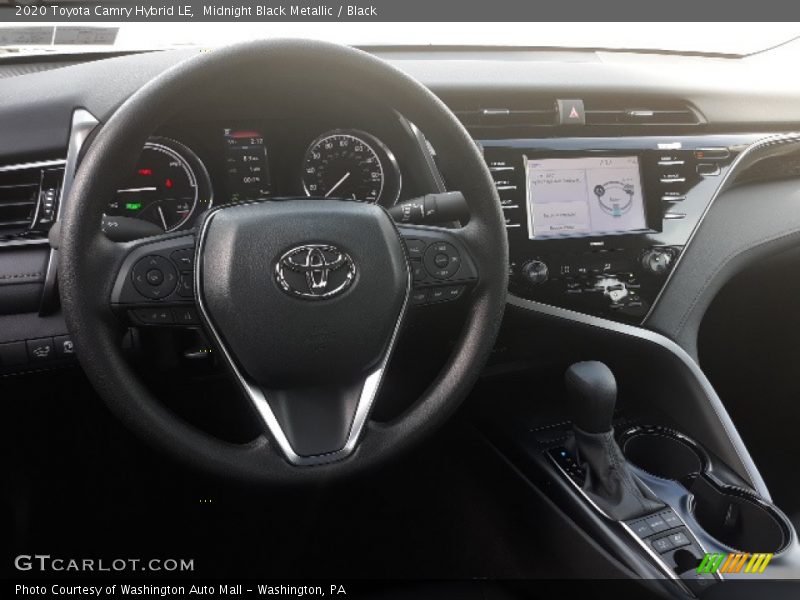 Midnight Black Metallic / Black 2020 Toyota Camry Hybrid LE