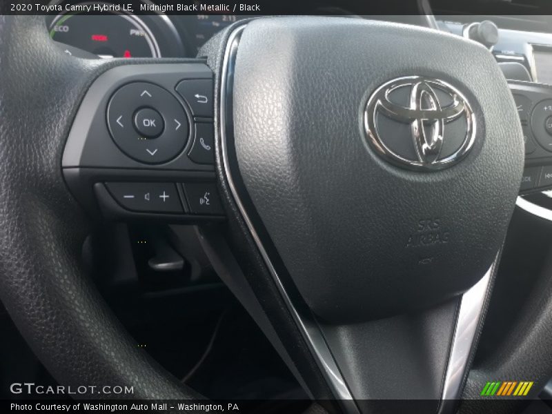 Midnight Black Metallic / Black 2020 Toyota Camry Hybrid LE