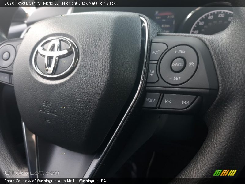 Midnight Black Metallic / Black 2020 Toyota Camry Hybrid LE