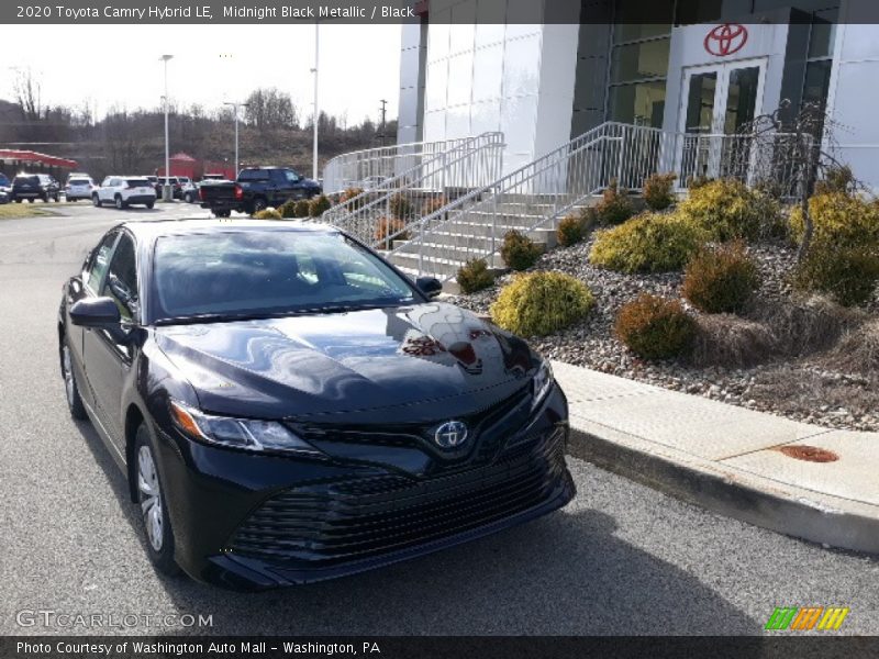 Midnight Black Metallic / Black 2020 Toyota Camry Hybrid LE