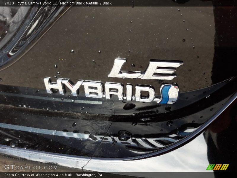 Midnight Black Metallic / Black 2020 Toyota Camry Hybrid LE