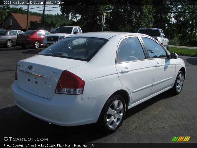 White / Gray 2008 Kia Spectra EX Sedan