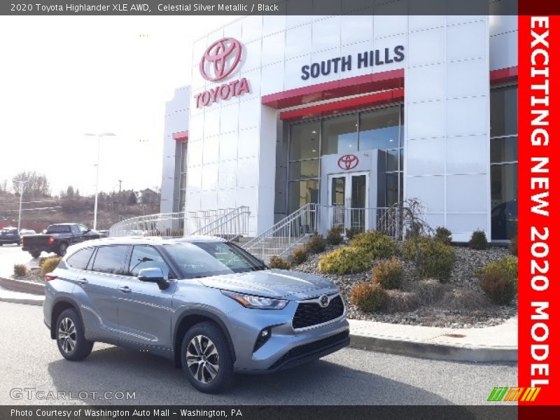 Celestial Silver Metallic / Black 2020 Toyota Highlander XLE AWD