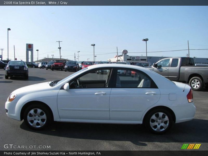 White / Gray 2008 Kia Spectra EX Sedan