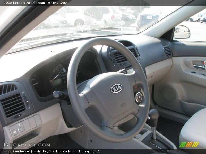 White / Gray 2008 Kia Spectra EX Sedan