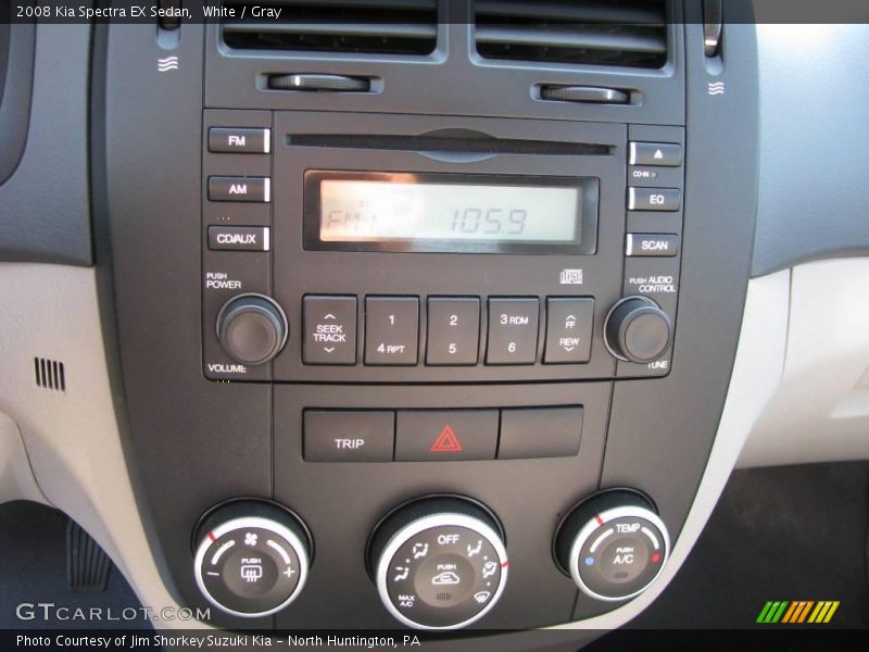White / Gray 2008 Kia Spectra EX Sedan