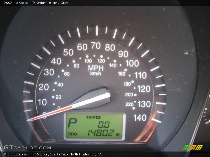 White / Gray 2008 Kia Spectra EX Sedan