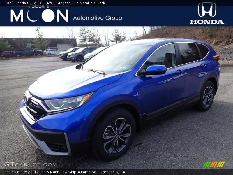 Aegean Blue Metallic / Black 2020 Honda CR-V EX-L AWD