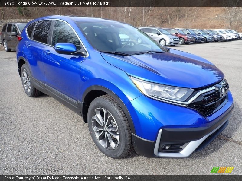 Aegean Blue Metallic / Black 2020 Honda CR-V EX-L AWD