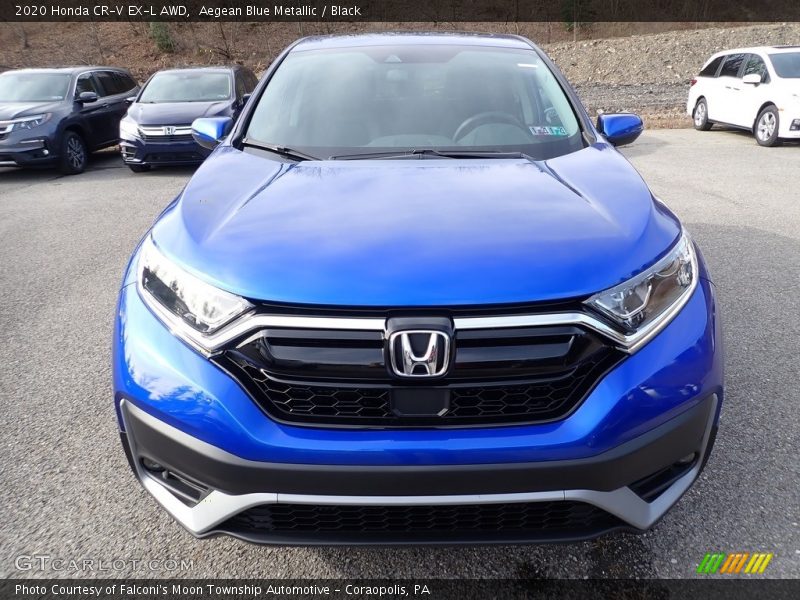 Aegean Blue Metallic / Black 2020 Honda CR-V EX-L AWD