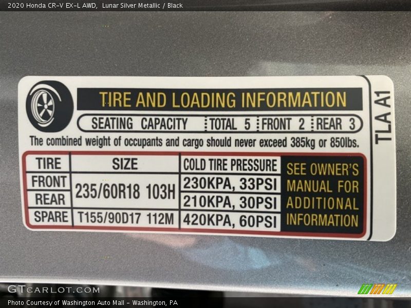 Lunar Silver Metallic / Black 2020 Honda CR-V EX-L AWD