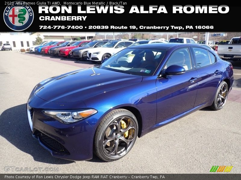 Montecarlo Blue Metallic / Black/Tan 2020 Alfa Romeo Giulia TI AWD