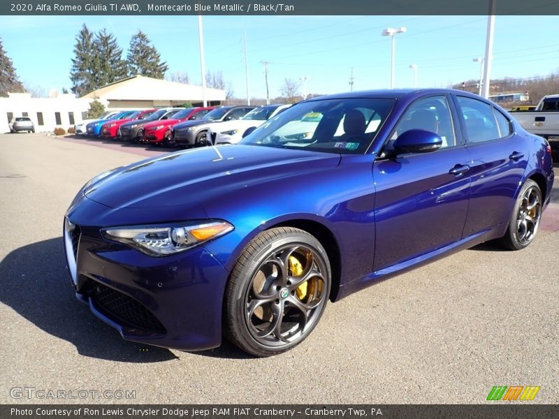 Montecarlo Blue Metallic / Black/Tan 2020 Alfa Romeo Giulia TI AWD