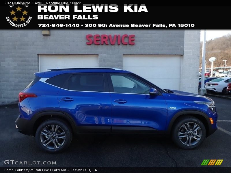 Neptune Blue / Black 2021 Kia Seltos S AWD