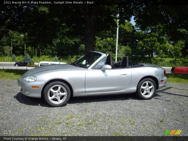 Sunlight Silver Metallic / Black 2001 Mazda MX-5 Miata Roadster