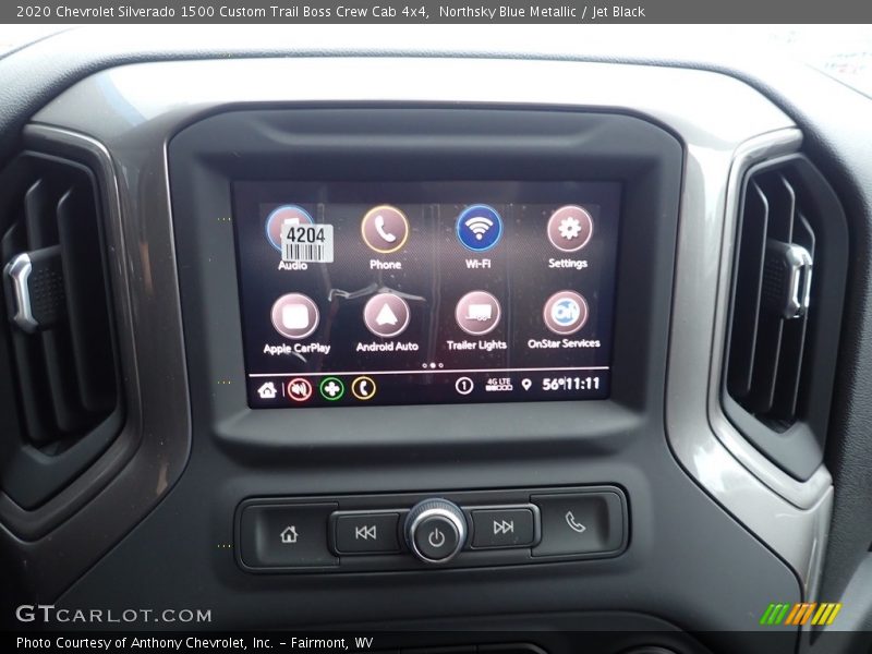 Northsky Blue Metallic / Jet Black 2020 Chevrolet Silverado 1500 Custom Trail Boss Crew Cab 4x4