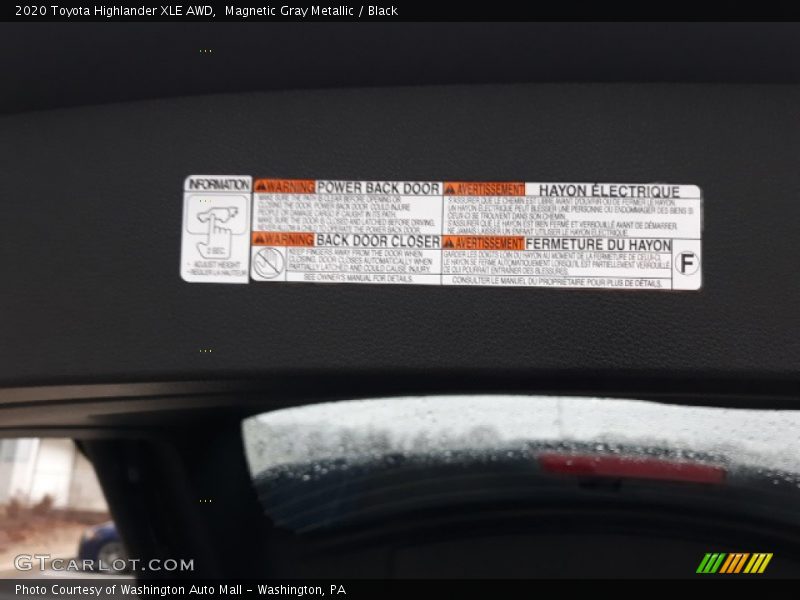 Magnetic Gray Metallic / Black 2020 Toyota Highlander XLE AWD