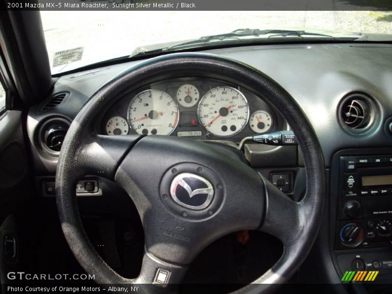 Sunlight Silver Metallic / Black 2001 Mazda MX-5 Miata Roadster