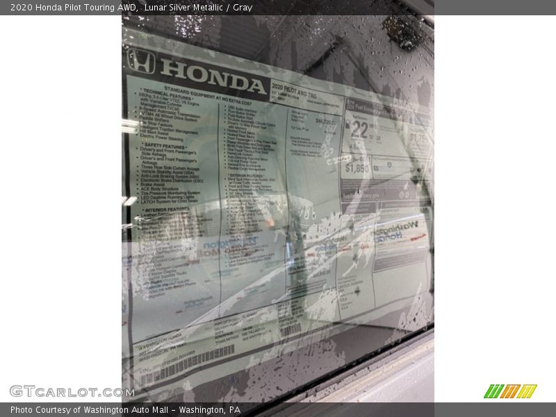Lunar Silver Metallic / Gray 2020 Honda Pilot Touring AWD