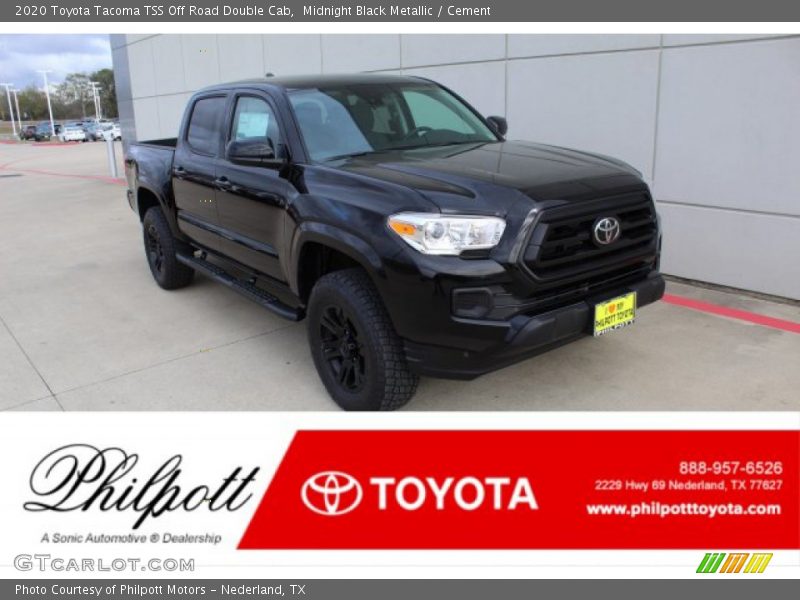 Midnight Black Metallic / Cement 2020 Toyota Tacoma TSS Off Road Double Cab