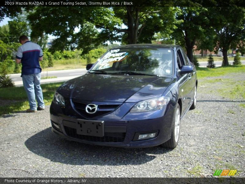 Stormy Blue Mica / Black 2009 Mazda MAZDA3 s Grand Touring Sedan